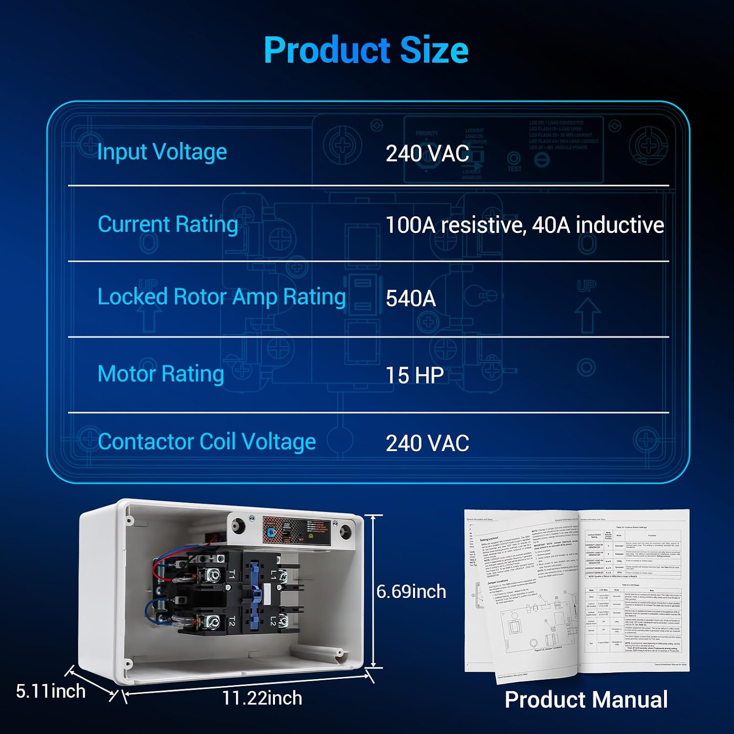 100 Amp Smart Management Module Compatible for Generac 7006 Load Manager, Transfer Switches and Generators, Efficient Load Shed Management
