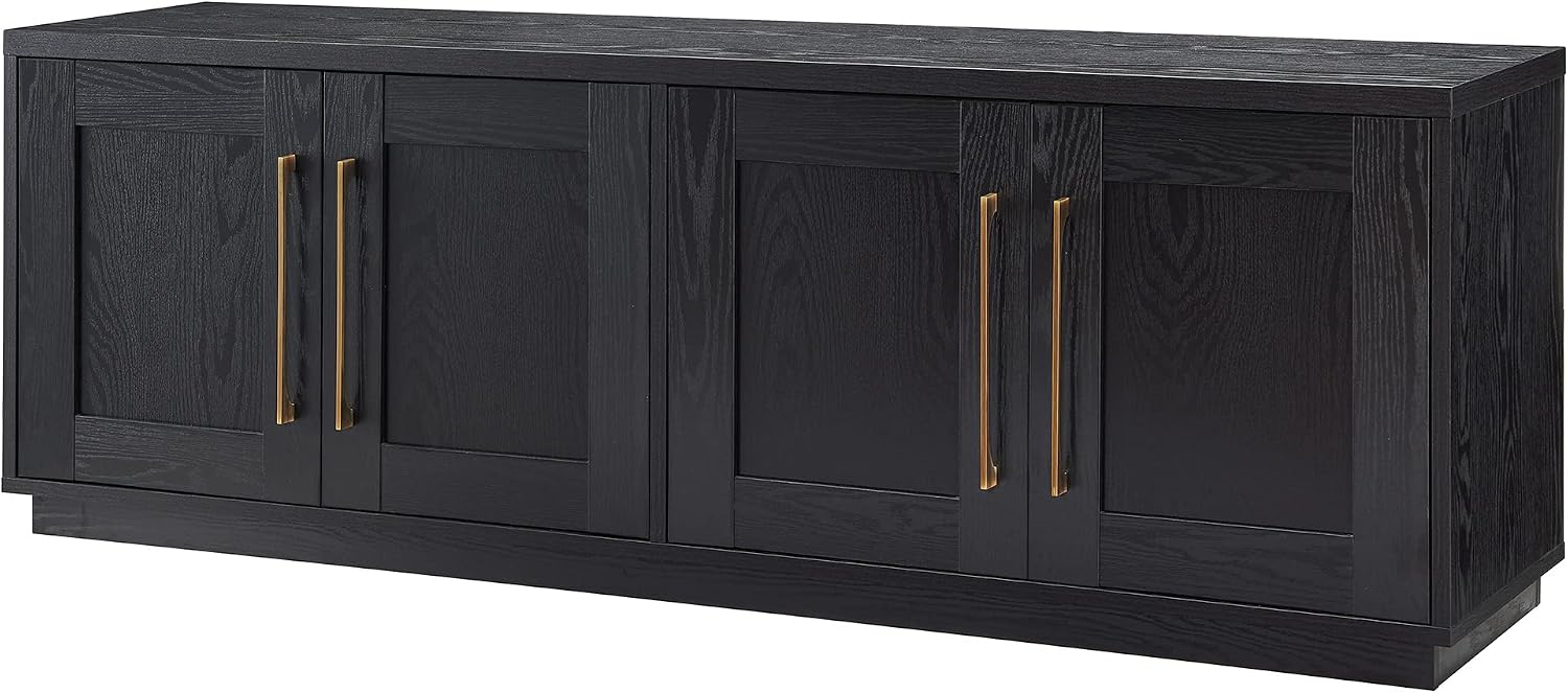 Henn&Hart Tillman Rectangular TV Stand for TV's up to 80' in Black Grain | Rectangular, for TV's, in Black Grain