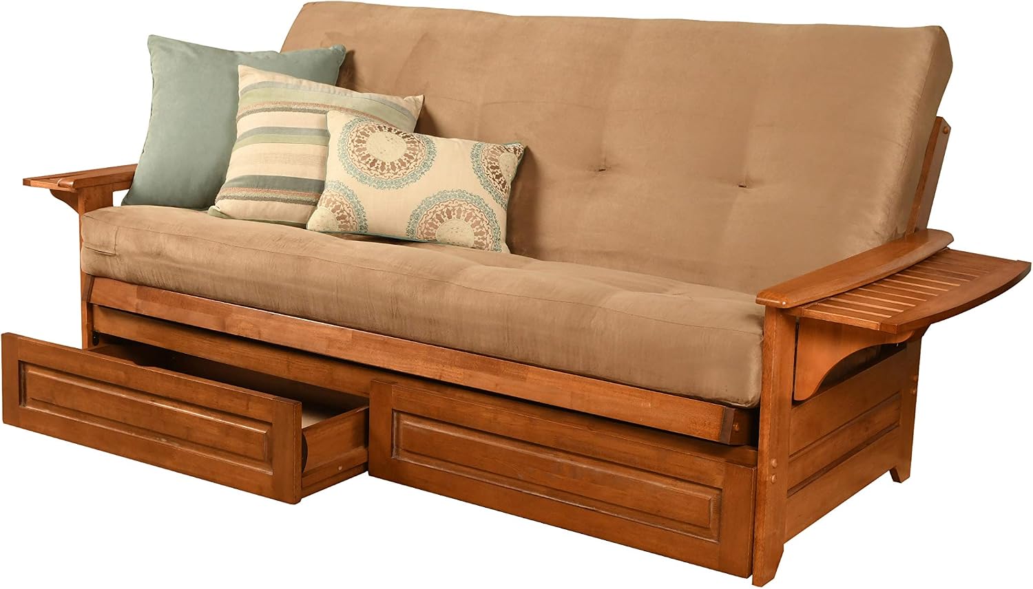 Kodiak Furniture Phoenix Futon in Barbados Finish, Full, Suede Peat