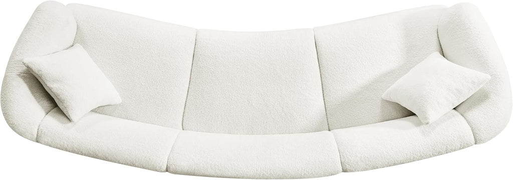 Christopher Knight Home Obito Boucle Upholstered 3-Seater Sofa, Modern Home Sofa Living Room, Wooden Large Upholstered Sofa Couch for Apartment/Home Office, Light Beige