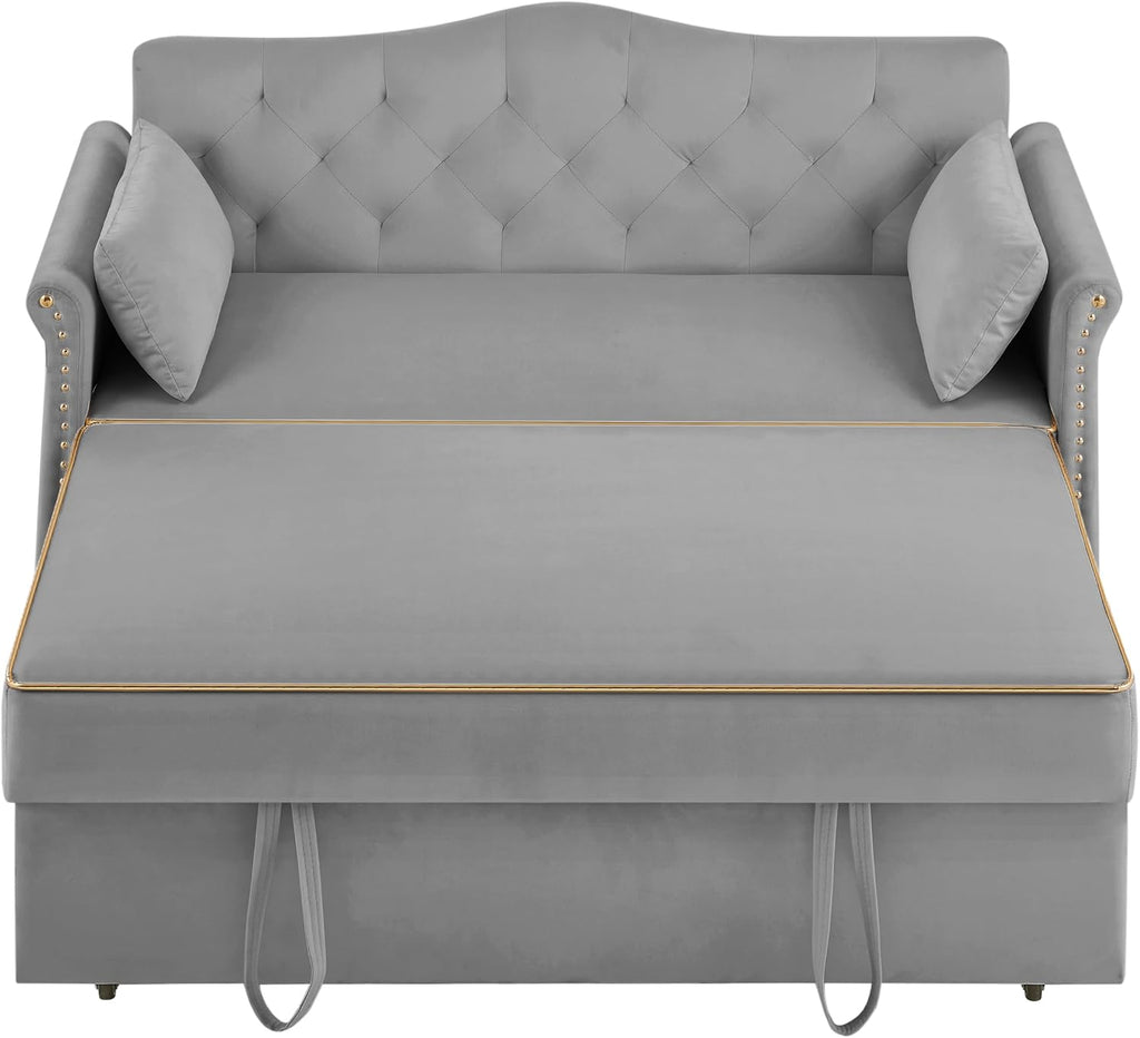hansones 65'' 3-in-1 Folding Sofa Bed – Queen Size Pullout, Modern Chenille Fabric, 360° Swivel Table, Easy Assembly – Perfect for Living Room