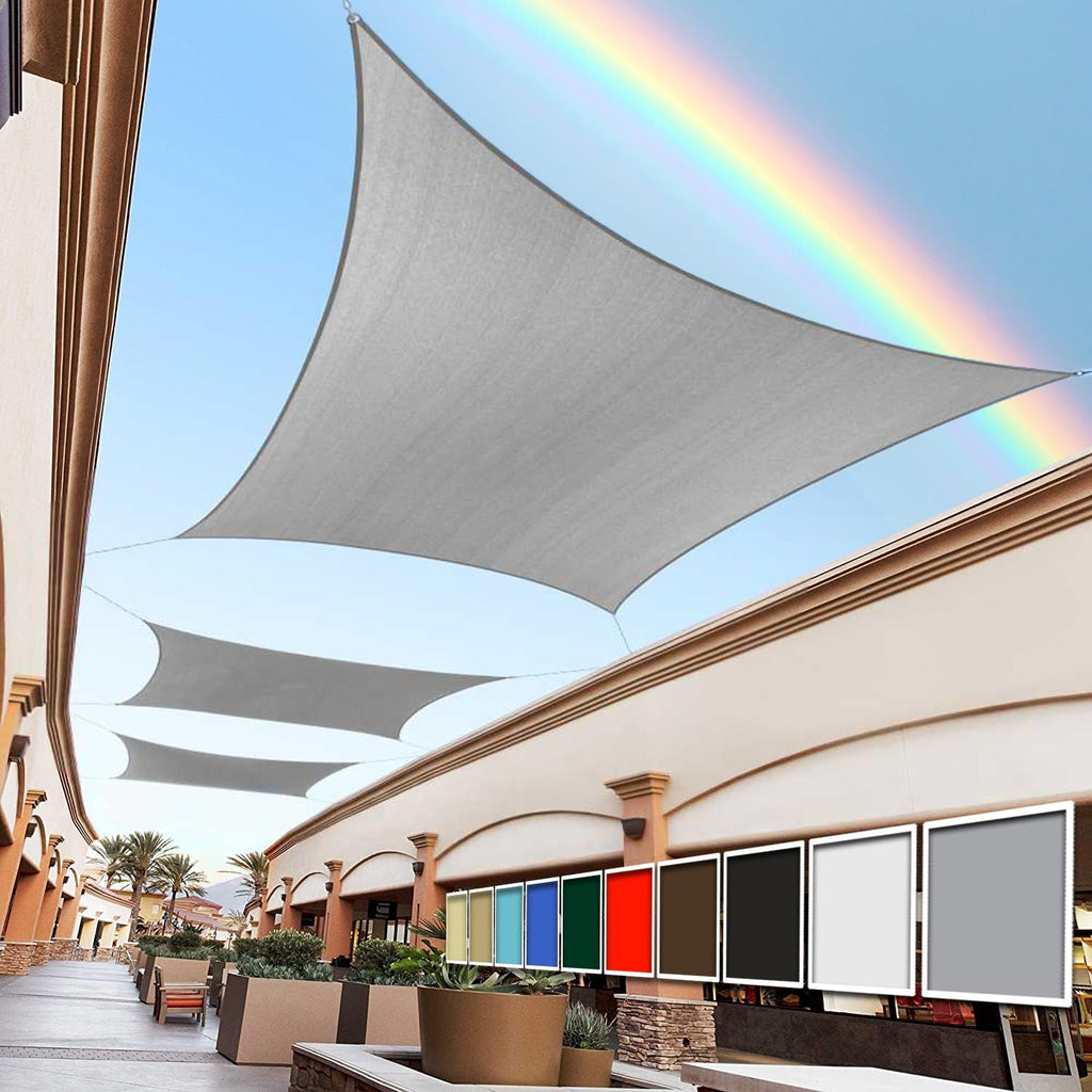 Royal Shade 14' x 24' Grey Rectangle Square Sun Shade Sail Order to Make RTAPR1220 Canopy, UPF50+ 95% UV Blockage, 200GSM Commercial Standard Heavy Duty, 3 Years Warranty (We Make Custom Size)