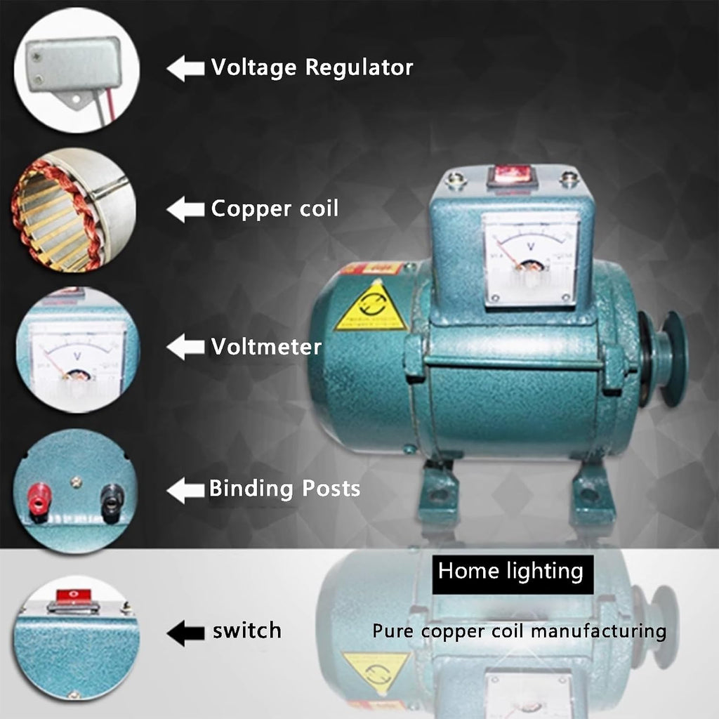5KW/7KW Portable Brushless Generator - 220V Dual-Fuel Gas & Diesel, Pure Copper Winding, Permanent Magnet, Belt Drive, Reliable Power for Home & Outdoor Use