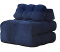 Folding Sofa Bed, 3-in-1 Convertible Sleeper Chair with Pillow, Futon Couch Bed with Back Support, Portable Fold Out Chair Bed Comfy Floor Sofa Lounge for Living Room Bedroom, Navy Blue