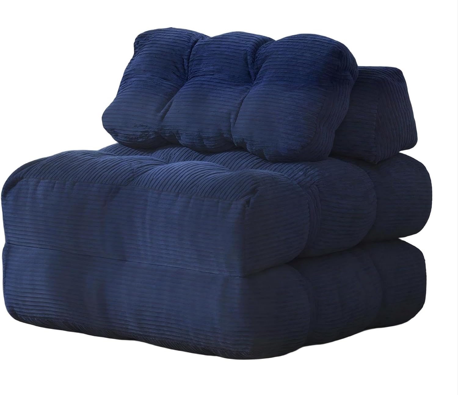 Folding Sofa Bed, 3-in-1 Convertible Sleeper Chair with Pillow, Futon Couch Bed with Back Support, Portable Fold Out Chair Bed Comfy Floor Sofa Lounge for Living Room Bedroom, Navy Blue