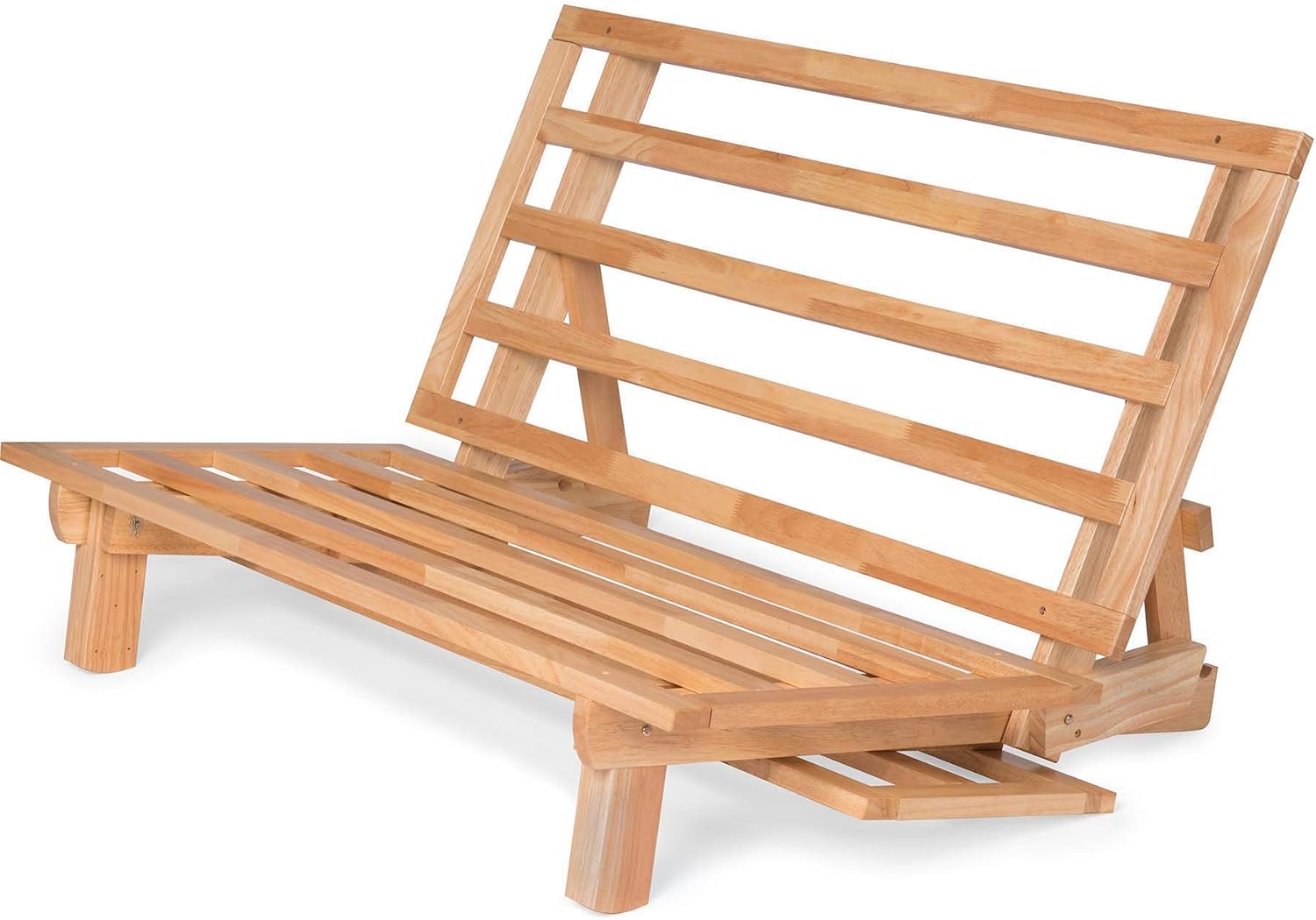 Nirvana Futons Tri-Fold Wood Futon Frame Full Size Sofa Bed Lounger - (Affordable Space Saver, Natural Finish) Ideal for Small Spaces, RVs, and Dorm Rooms
