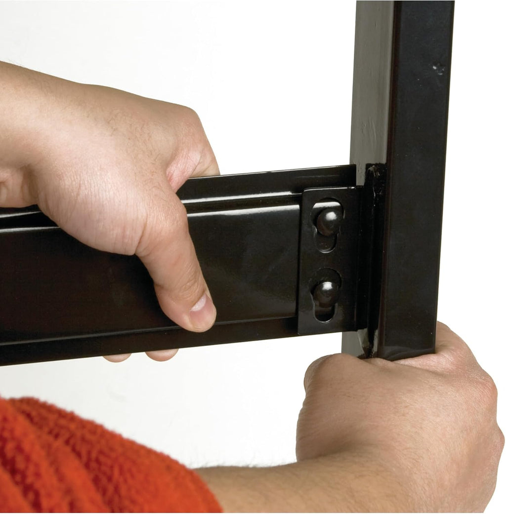 Performance Tool W5193 Half Bulk Bin Storage Rack with 32 Large and Small Bins for Easy Garage Organization of Tools, Parts, Hardware, and More, Red and Blue