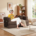 Garvee 5-in-1 Convertible Sofa Bed, 78.8' Modular Corduroy Sleeper with Sturdy Frame & No Assembly, Multi-Functional Futon for Small Space, Living Room & Guest Room (Brown)
