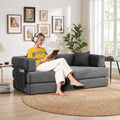 Garvee 5-in-1 Convertible Sofa Bed, 78.8' Modular Corduroy Sleeper with Sturdy Frame & No Assembly, Multi-Functional Futon for Small Space, Living Room & Guest Room (Gray)