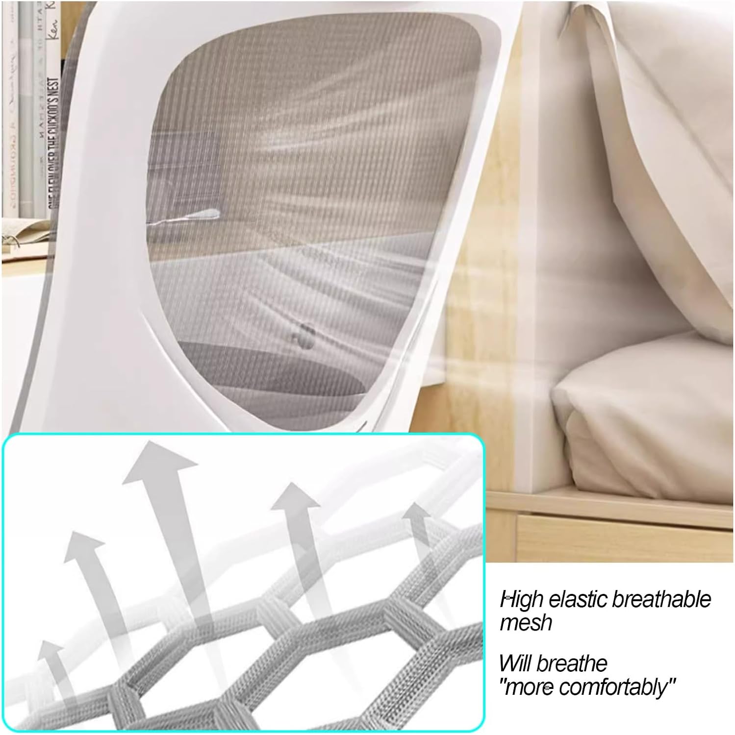 Ergonomic Office Chair, Mesh Back Computer Chair, 90° Flip Armrest, for Dormitory, Study Room, Office, Desk, Gaming Chair (Color : B)
