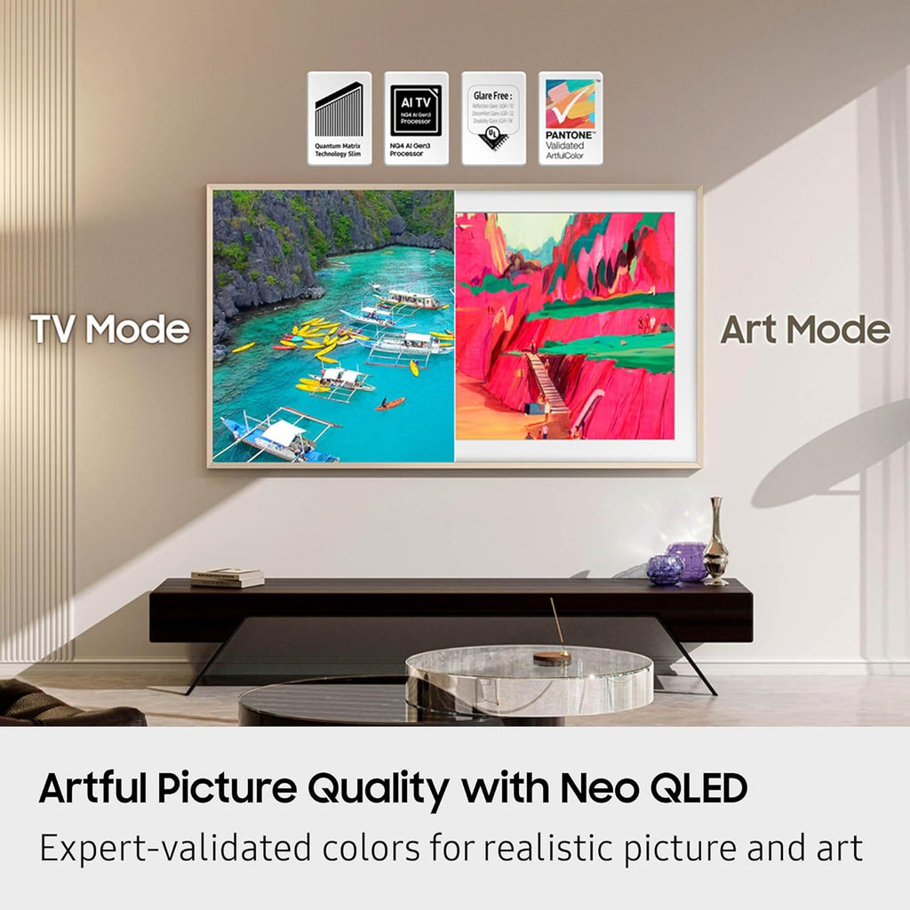 Samsung 75-Inch Class The Frame Pro LS03FW 4K Neo QLED Mini LED Smart TV (2025 Model) Slim Fit Wall Mount, Modern Frame Design, Wireless One Connect, NQ4 AI Gen3 Processor, Art Mode, Alexa Built-in