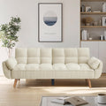 Convertible futon Sofa Bed, Sleeper Sofa Bed with Adjustable backrest, Small Space Small Sofa, Living Room, Bedroom (Beige)