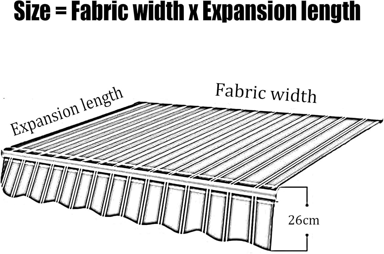 16x11ft/12x10ft/10x8ft/8x6.5ft Retractable Patio Awning Replacement Fabric Outdoor Door Window Sunshade Canopy Top Cover Replacement Awning Sunscreen Canvas for Commercial Re(Size:17.5x11.5ft,Color:A)