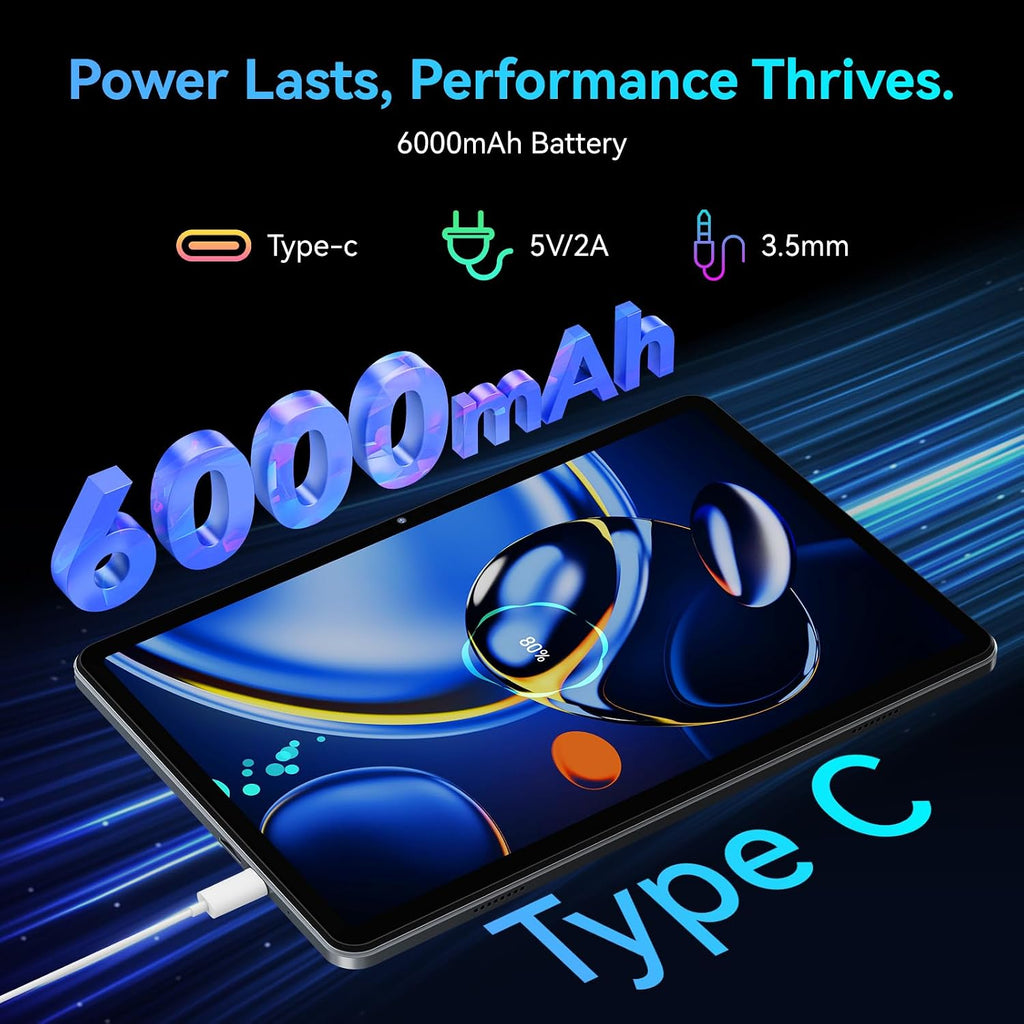 Tablet 2026 Android 16 Tablets, 10.1 Inch Tablet with HD Display, 18GB RAM 128GB ROM /2TB TF, Gemini AI 2.0, Daul Speaker and Cameras, 6000mAh, Widevine L1, 2 in 1 Tablets with Keyboard Mouse Stylus