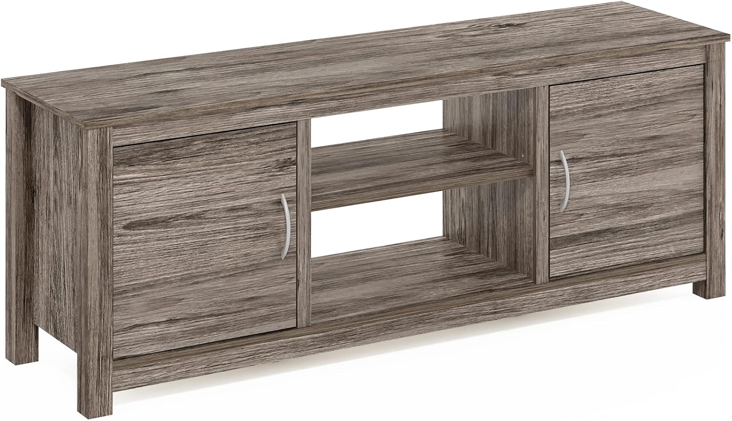 Furinno Classic Stand with Storage for TV up to 65 Inch, Rustic Oak, Large