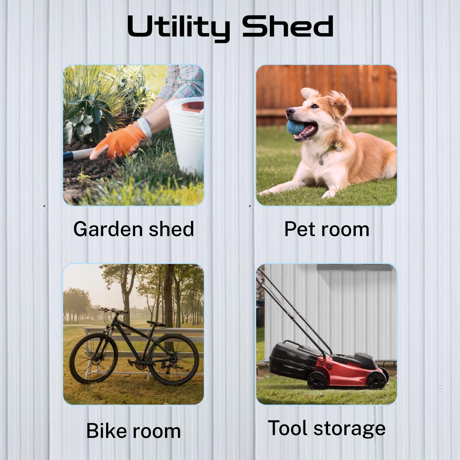 10 x 8 FT Outdoor Storage Shed, Metal Garden Tool Shed with Slooping Roof, Lockable Doors and Aluminum Frames, Easy to Assemble for Garden, Patio, Lawn, Grey