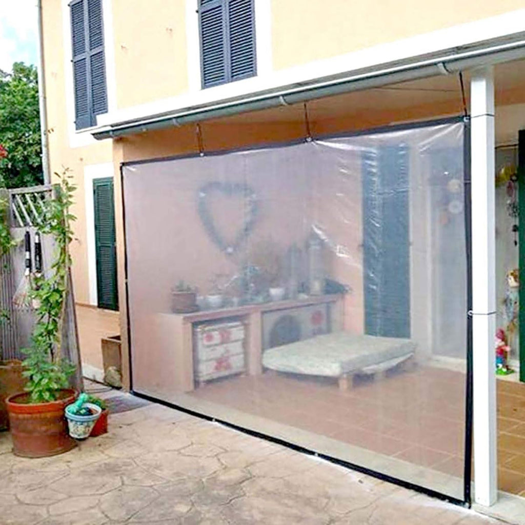 Transparent Tarps Clear Plastic Tarp with Grommets, 5 Mil Clear Tarps Waterproof Clear Tarpaulin Heavy-Duty Waterproof Cover for Patio Pergola Garden Canopy Rainproof(26x31 ft)