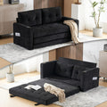 VINGLI Upgraded 64' W 84' L Full Size Futon Sofa Bed, 6' Thick Upholstery Chenille Loveseat Sofa Sleeper Pull Out Couch,Convertible Floor Couch for Living Room, Bedroom, Entertainment Room, Black