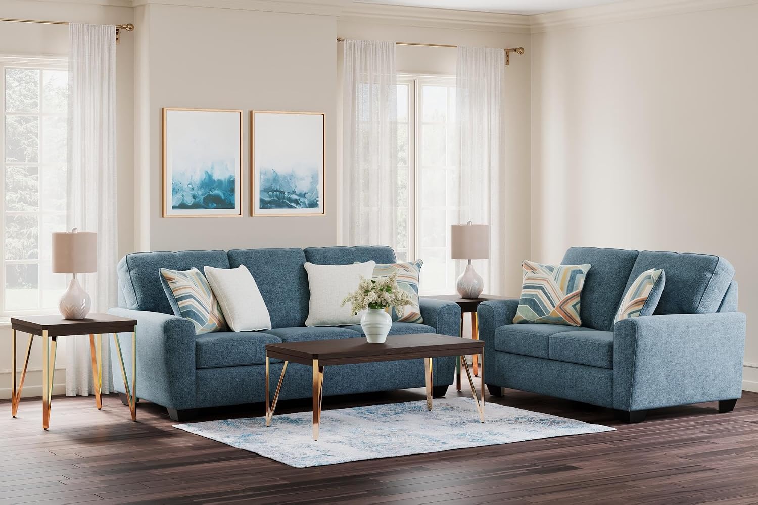 Signature Design by Ashley Cashton Casual Sofa for Living Room, Blue