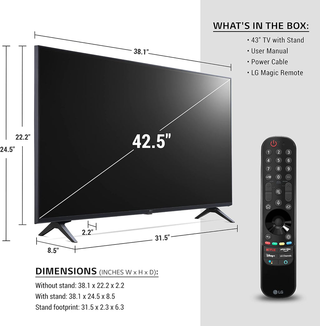 LG 43-in 4K UHD TM120 Smart LED TV W/ Quad Core Intelligent Processor - 43UP8000PUR