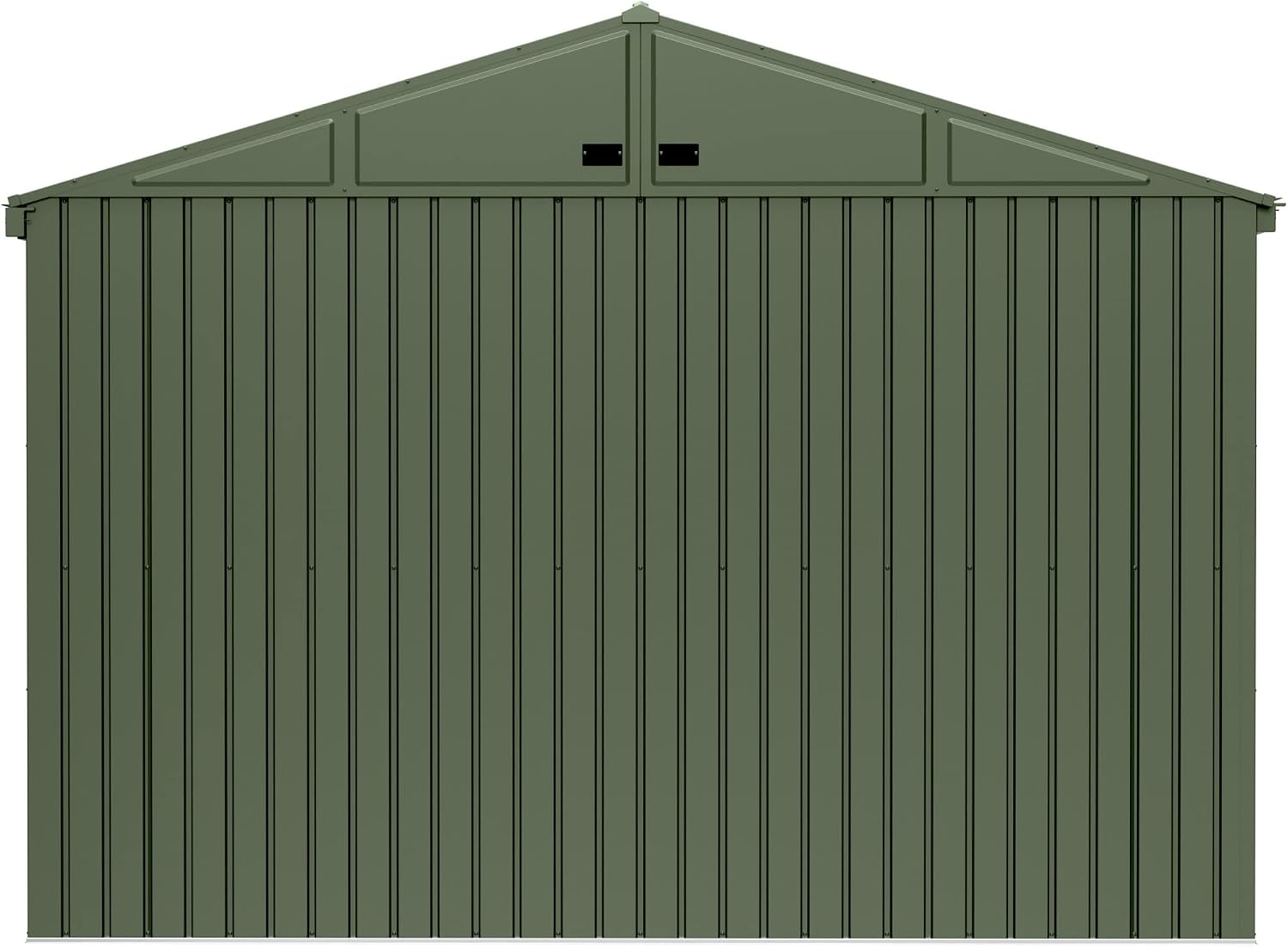 Scotts 10' x 12' Outdoor Lockable Water-Resistant Steel Storage Shed Building with Tool Hanger and Gable Roof, Green