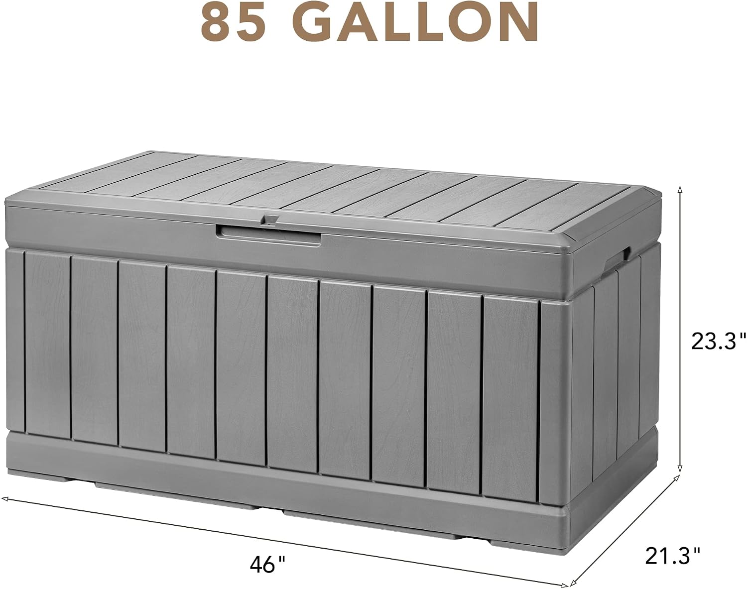 Devoko 85 Gallon Deck Box Lockable Resin Outdoor Storage Box waterproof Outdoor Container for Patio Furniture Cushions, Pillow (Grey)