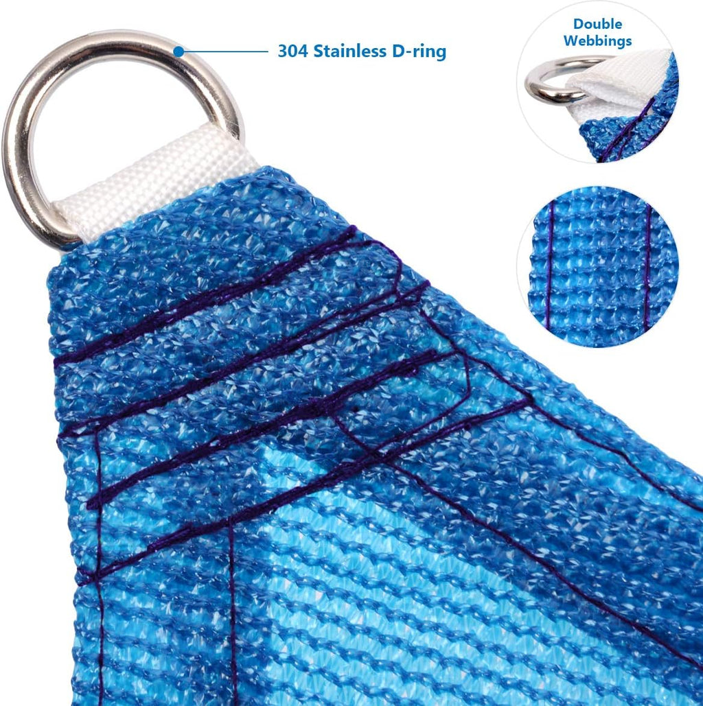 Eden's Decor Straight Flat Edge Sun Shade Sail with Grommets, Pergola Shade Cover Outdoo Sun Shade, Patio Shade, Deck Shade(Blue, 12' X 16')