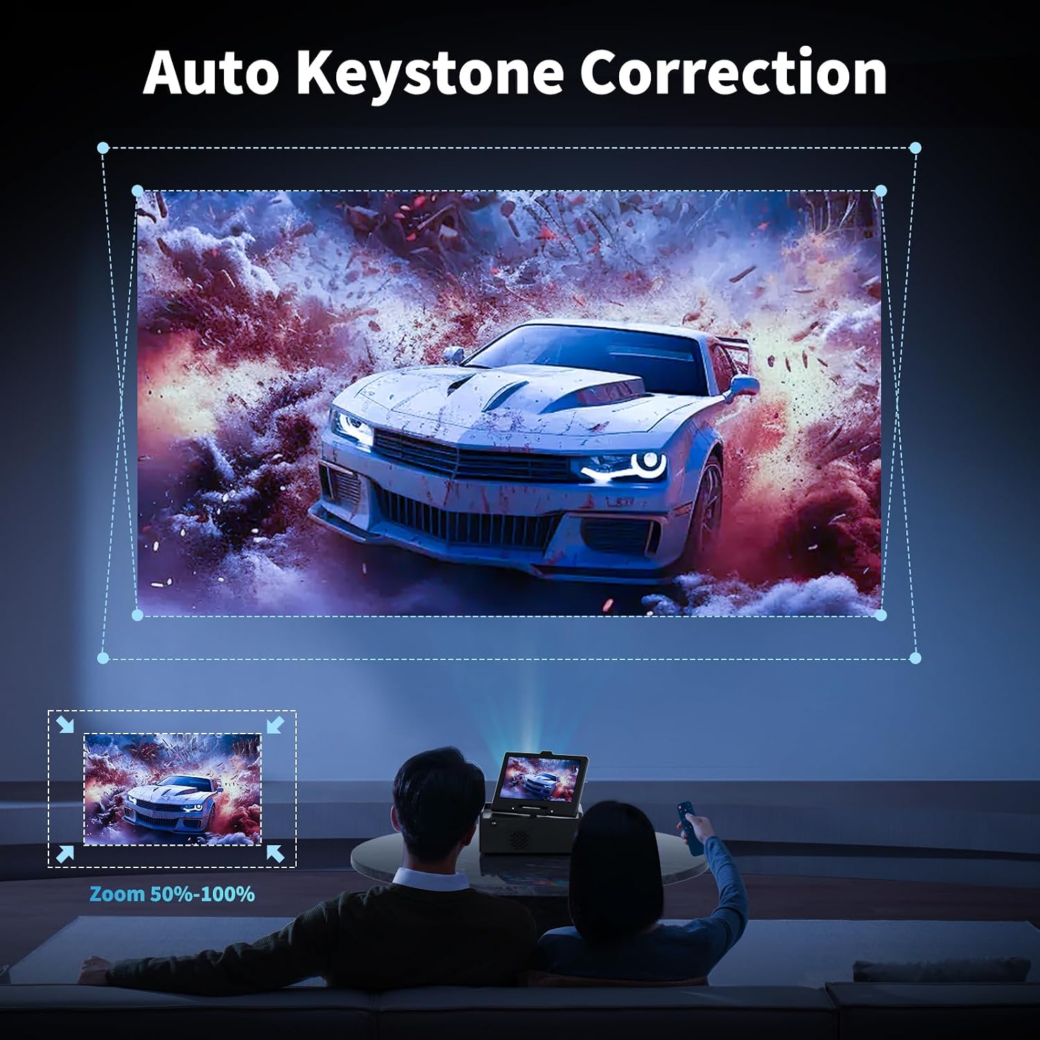 Small Smart TV，Mini TV with 7-inch Touchscreen,Built in Apps,Support SD,WiFi,Bluetooth,USB,HDMI Input，Kitchen TV Also As a Projector,Suitable for Home RVs and Outdoor Use