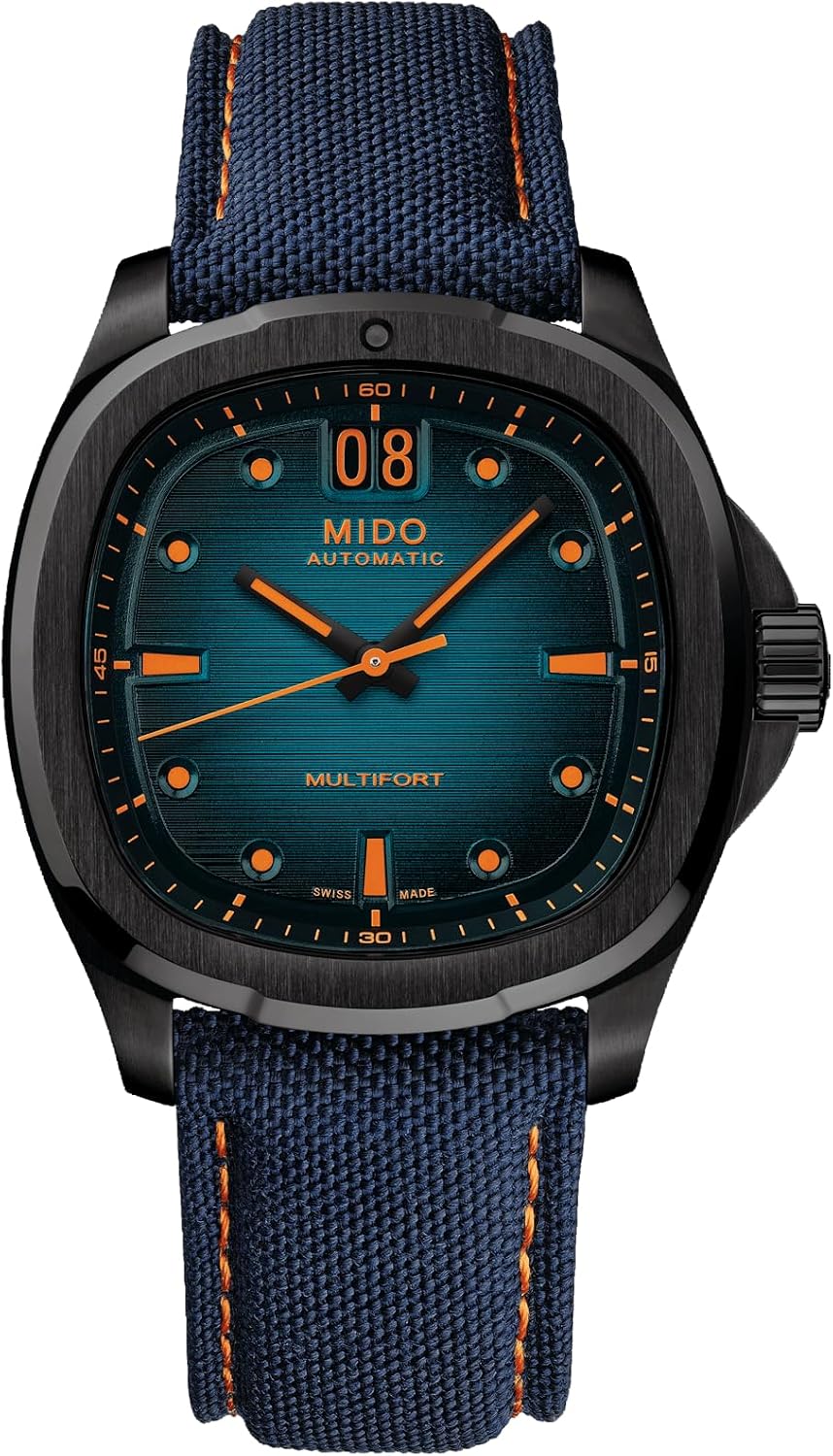 MIDO Multifort TV Big Date - Swiss Automatic Watch for Men - 40mm Case with Transparent Caseback