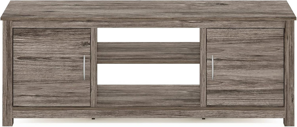 Furinno Classic Stand with Storage for TV up to 65 Inch, Rustic Oak, Large