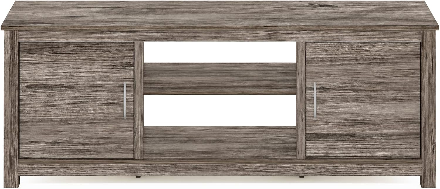 Furinno Classic Stand with Storage for TV up to 65 Inch, Rustic Oak, Large
