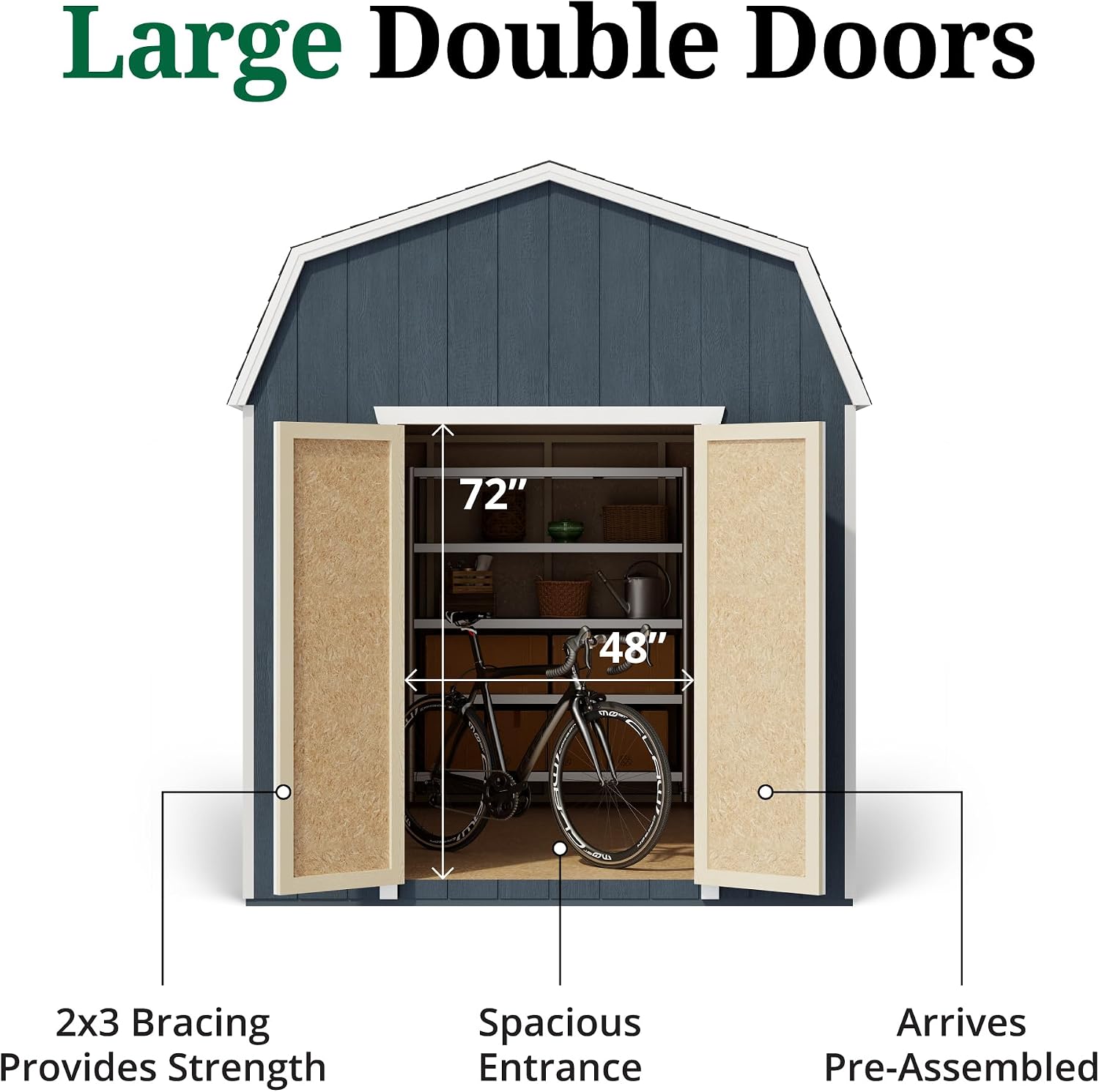 Little Cottage Co. 8x14 Value Gambrel Barn with 6 ft. Sidewalls with Floor, Outdoor Wood Storage Shed Do-It-Yourself Precut Kit