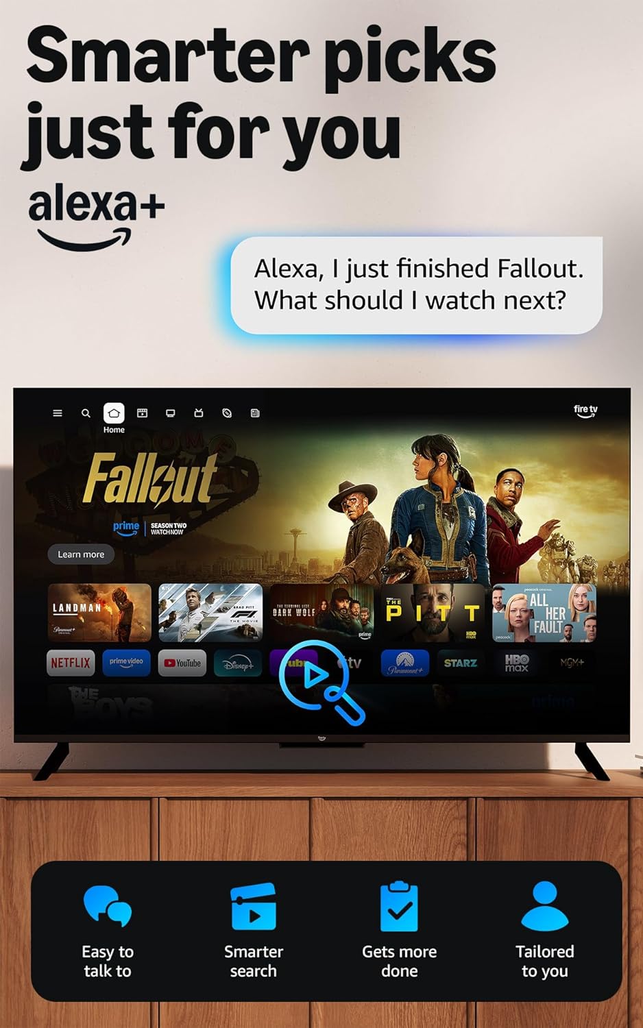 Amazon Ember 65' QLED Series with Fire TV (newest model), 4K Ultra HD smart TV, HDR10+, Dolby Vision, Dolby Audio, quad-core processor, find shows faster with Alexa+