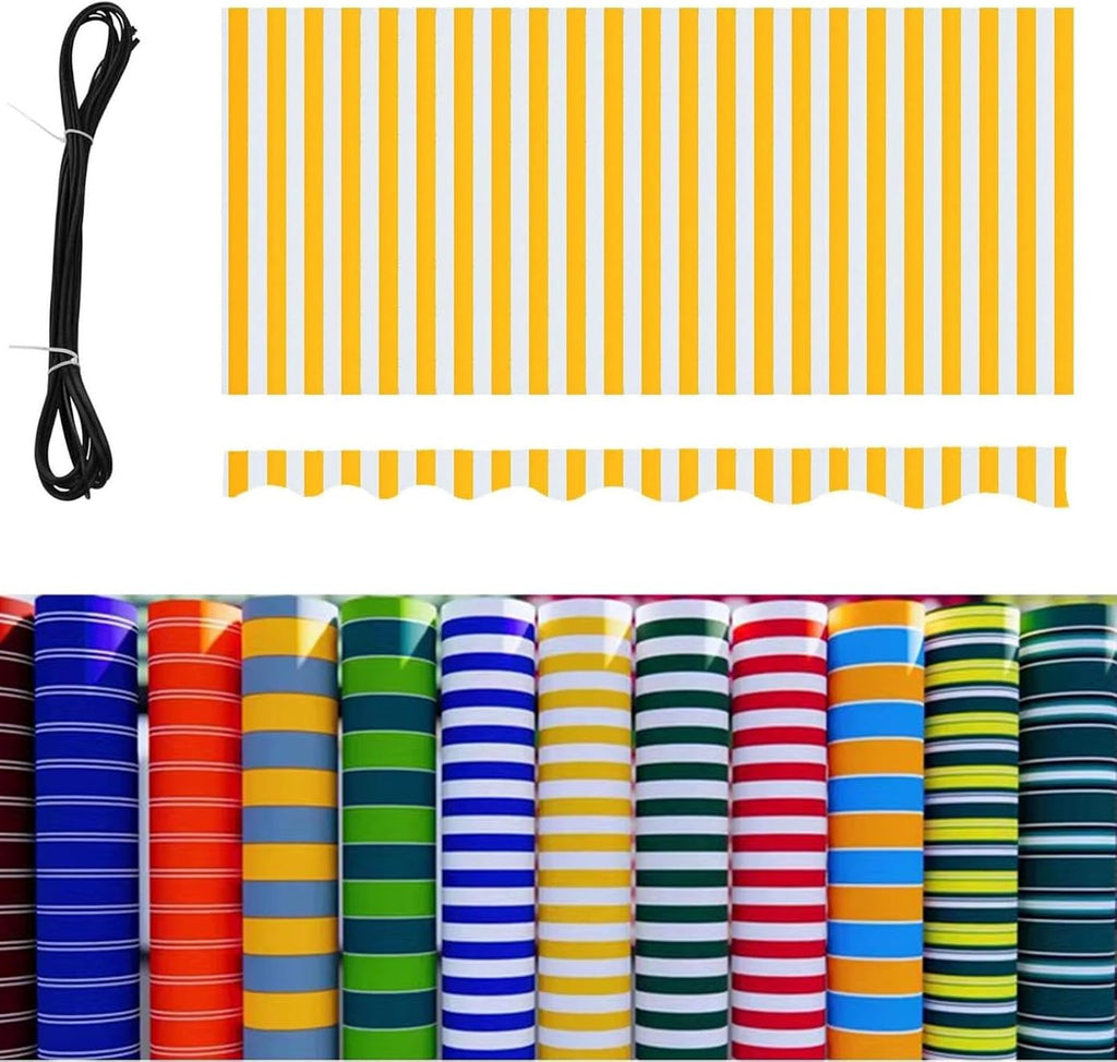 16x11ft/12x10ft/10x8ft/8x6.5ft Retractable Patio Awning Replacement Fabric Outdoor Door Window Sunshade Canopy Top Cover Replacement Awning Sunscreen Canvas for Commercial Re(Size:17x9ft,Color:A)