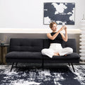 Hcore Polyester Memory Foam Convertible Futon Sofa Bed, Small Splitback Loveseat, 68' L x 32.3' W x 30.7' H, Black