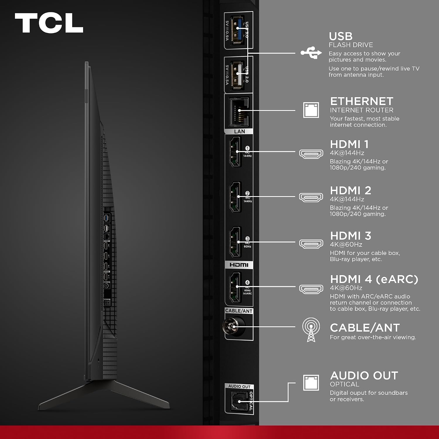 TCL 55 Inch Class T7 Series | 4K QLED HDR | 55T7, 2025 Model | 120HZ Refresh Rate High Brightness Smart Google TV Dolby Atmos Audio | Voice Remote Alexa Gaming Streaming Television