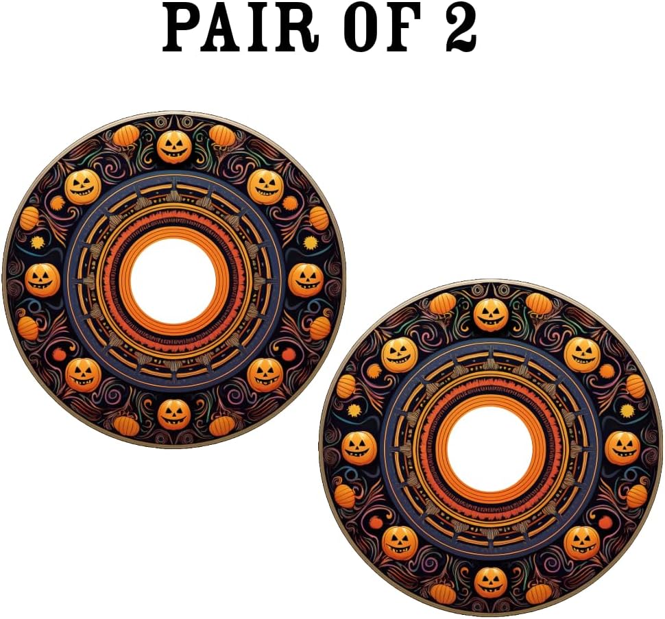Designer Cover for Wheelchair Wheels, Enhances Aesthetics, Easy Install/Remove, Lightweight, New Matt Finish (Playful Pumpkin)
