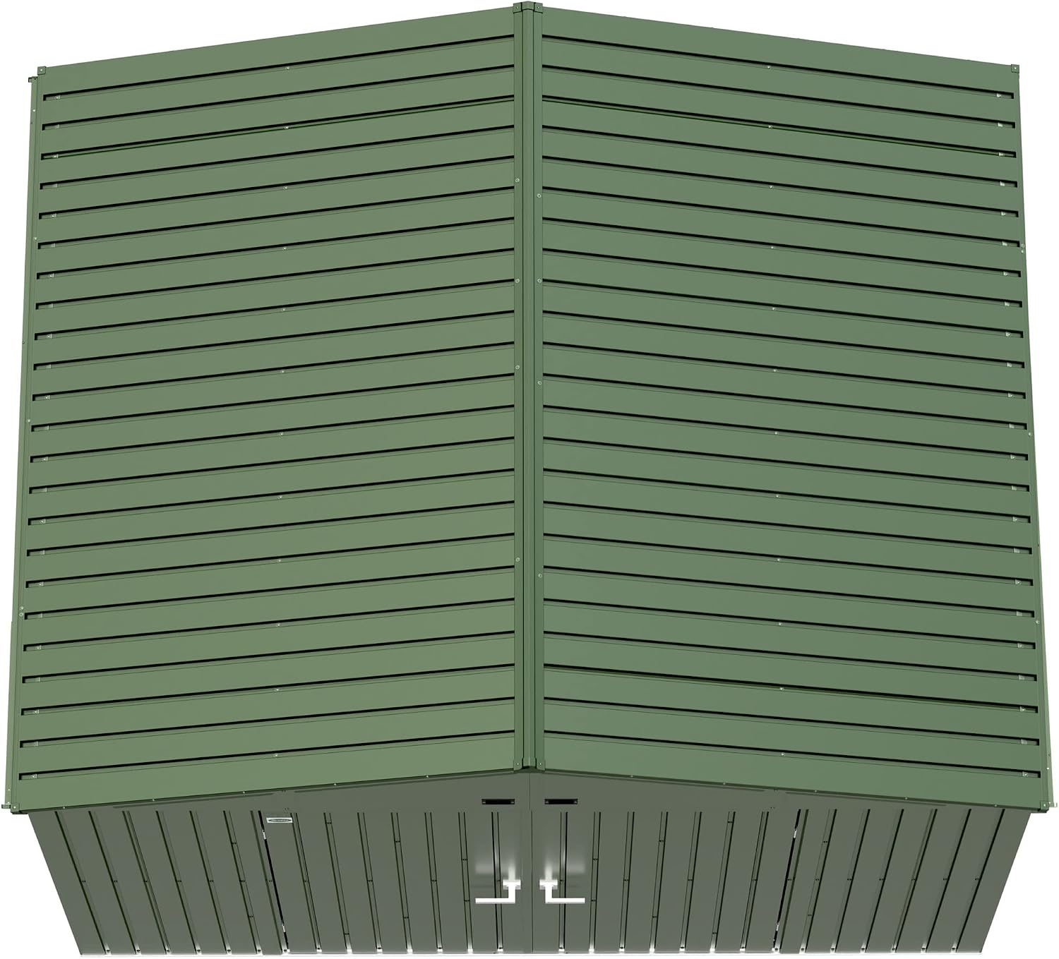 Scotts 10' x 8' Outdoor Lockable Water-Resistant Steel Storage Shed Building with Tool Hanger and Gable Roof, Green