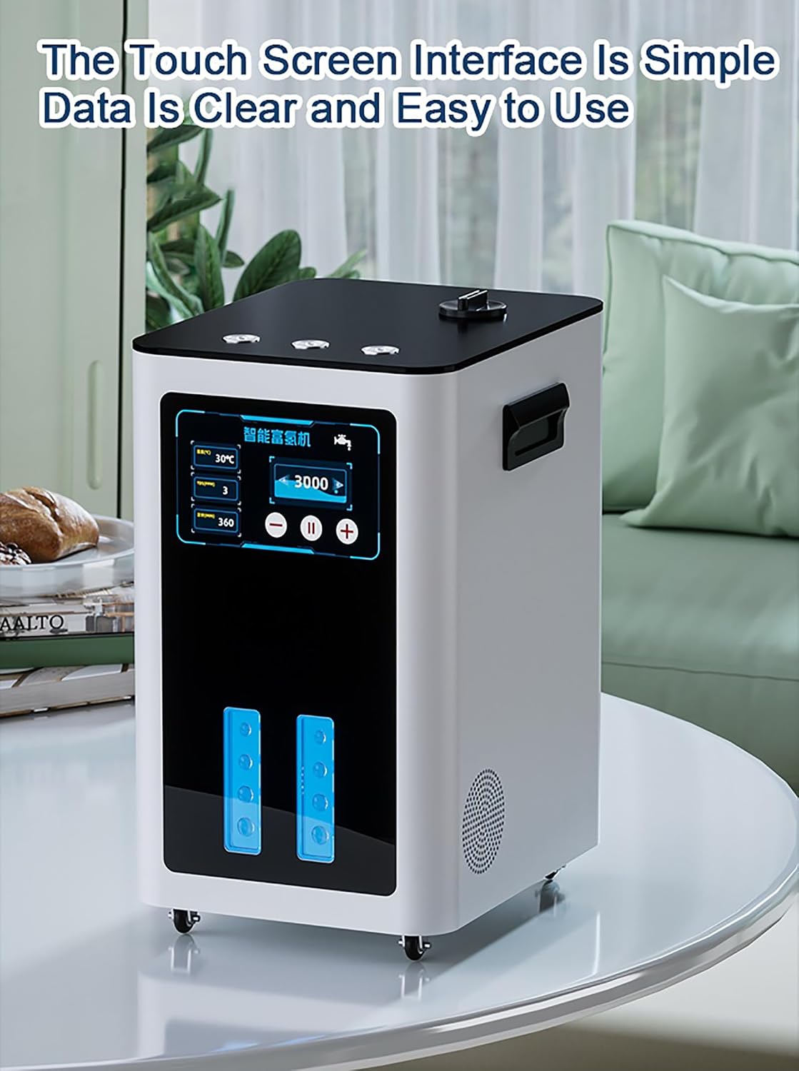2025 Upgraded Technology Hydrogen Inhalation Machine, 3000ml/Min HO-Separated H2 Generator 3-Outlet Browns Gas Inhaler for Home Therapy