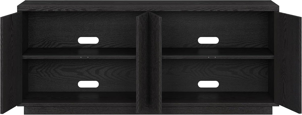 Henn&Hart Hanson, 57' Rectangular TV Stand, Black Grain