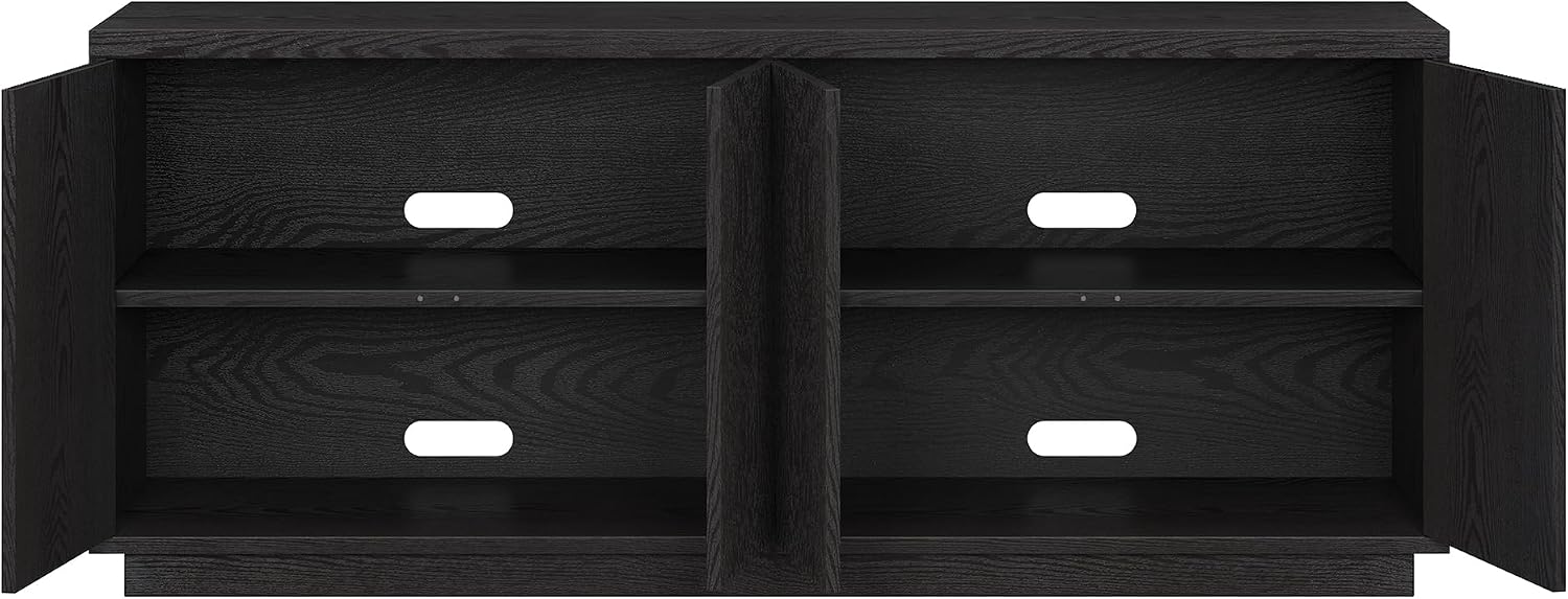 Henn&Hart Hanson, 57' Rectangular TV Stand, Black Grain