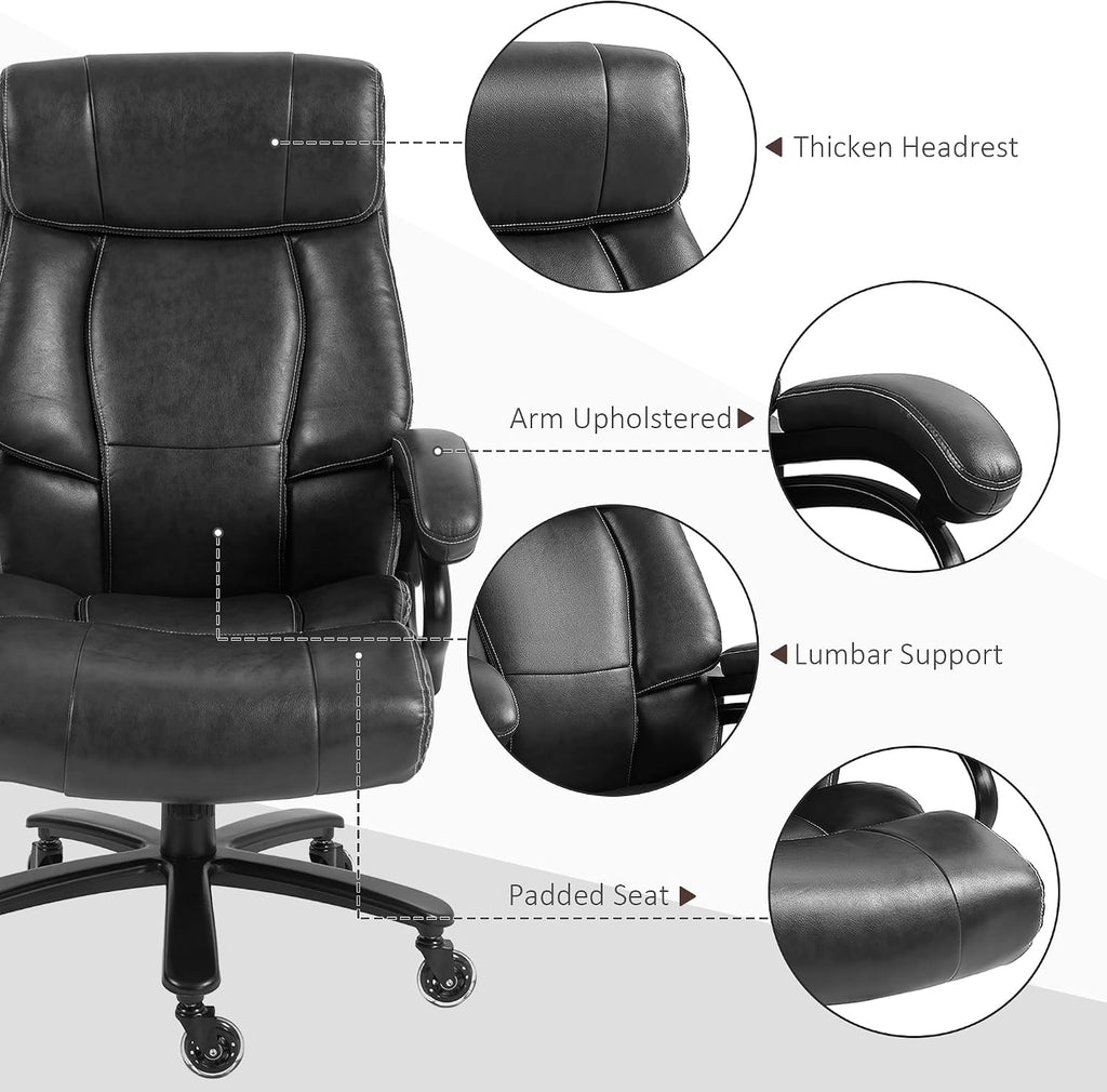 Ergonomic Office Chairs for Adults,Gaming Desk Computer Furniture with Comfortable Swivel Rolling Wheels Chair for Home, Office Bedroom Study Big and Tall Chairs,Black