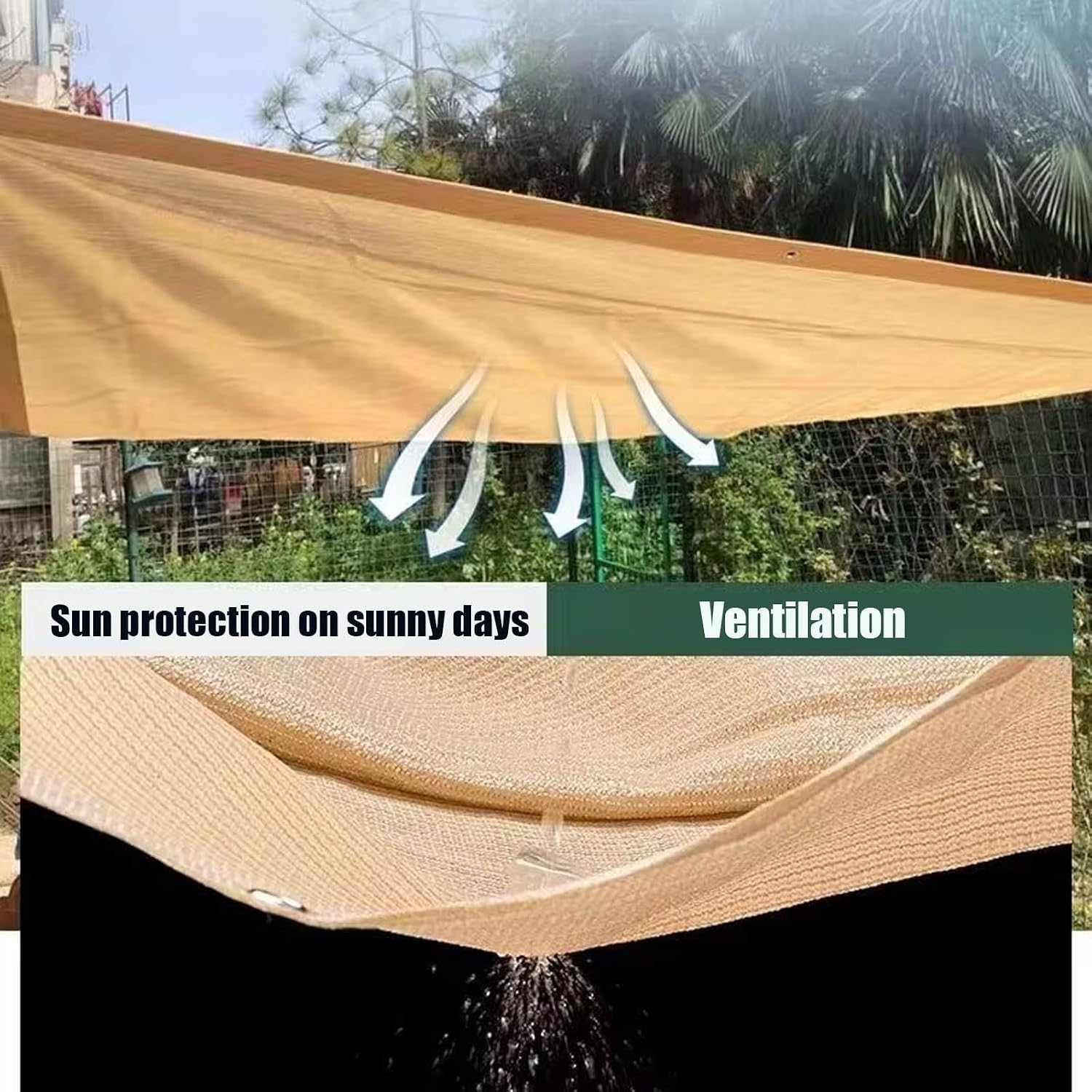 KAnduo 6.5x12 12x16 16x20ft Shade Cloth, Resistant Sun Shade Net 90% Mesh Tarp with HDPE Material and Reinforced Grommets, Sunshade Net(13x32.8ft)