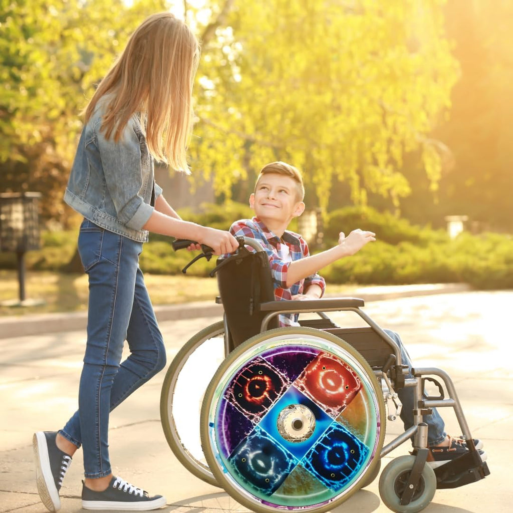 Wheelchair Wheel Covers Waterproof Designer Cover for Wheelchair Wheels, Enhances Aesthetics, Easy Install/Remove, Lightweight, New Matt Finish (Elements)