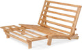 Nirvana FUTONS Queen Size Tri-Fold Wood Futon Sofa Bed Lounger Frame - (Space Saver, Natural Finish) Ideal for Small Spaces, RVs, and Dorm Furniture