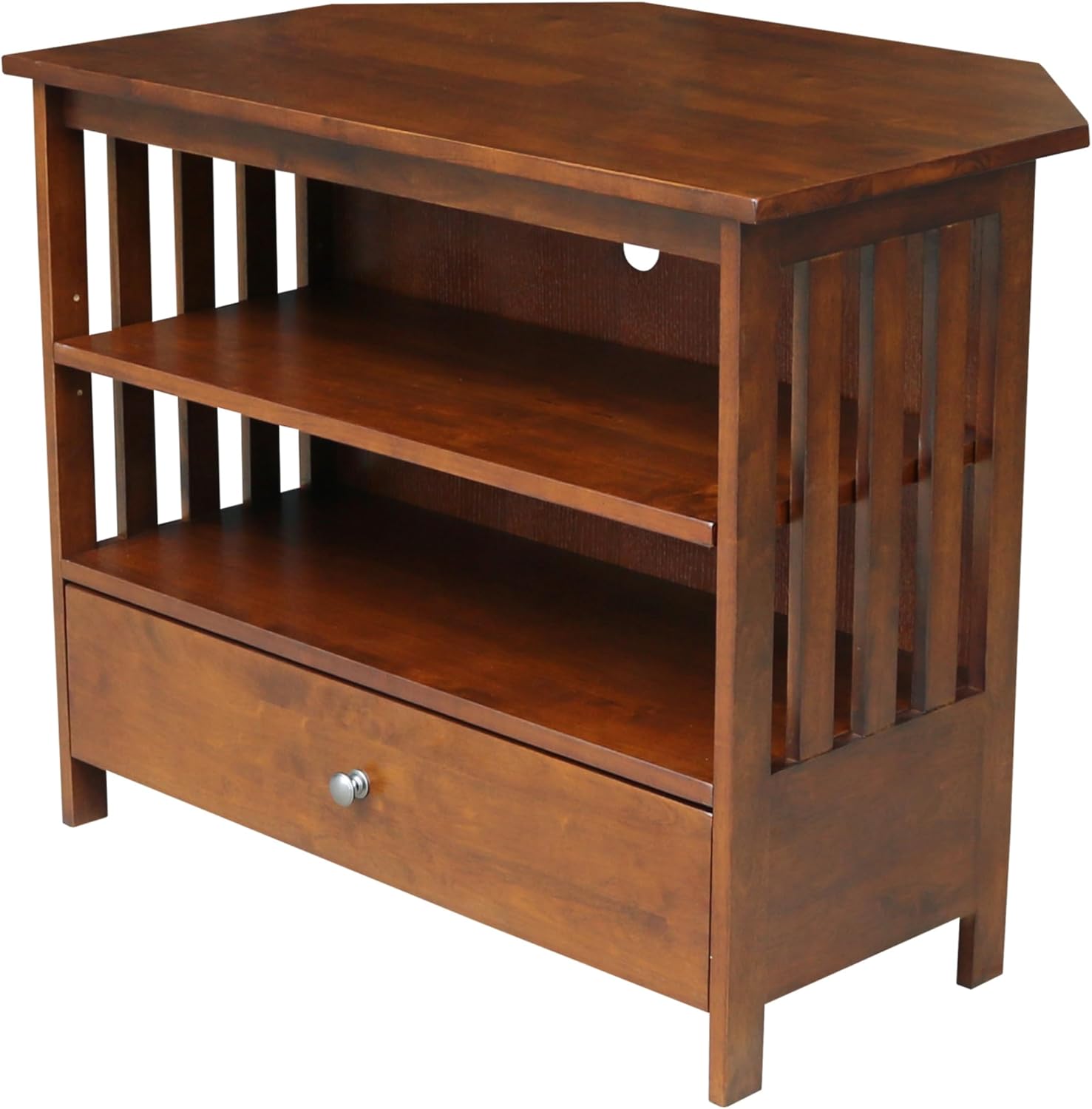 Solid Wood Mission Corner Enteinment/TV Stand, Espresso