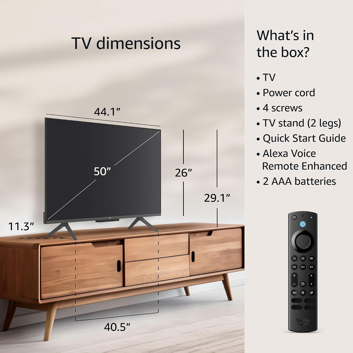 Amazon Fire TV 50' Omni QLED Series 4K UHD smart TV, Dolby Vision IQ, Fire TV Ambient Experience, local dimming, hands-free with Alexa
