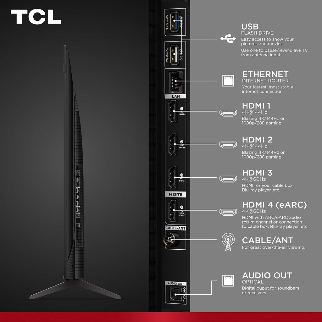 TCL 65 Inch Class T7 Series | 4K QLED HDR | 65T7, 2025 Model | 120HZ-144HZ High Brightness Smart Google TV Dolby Atmos Audio | Voice Remote Alexa Gaming Streaming Television