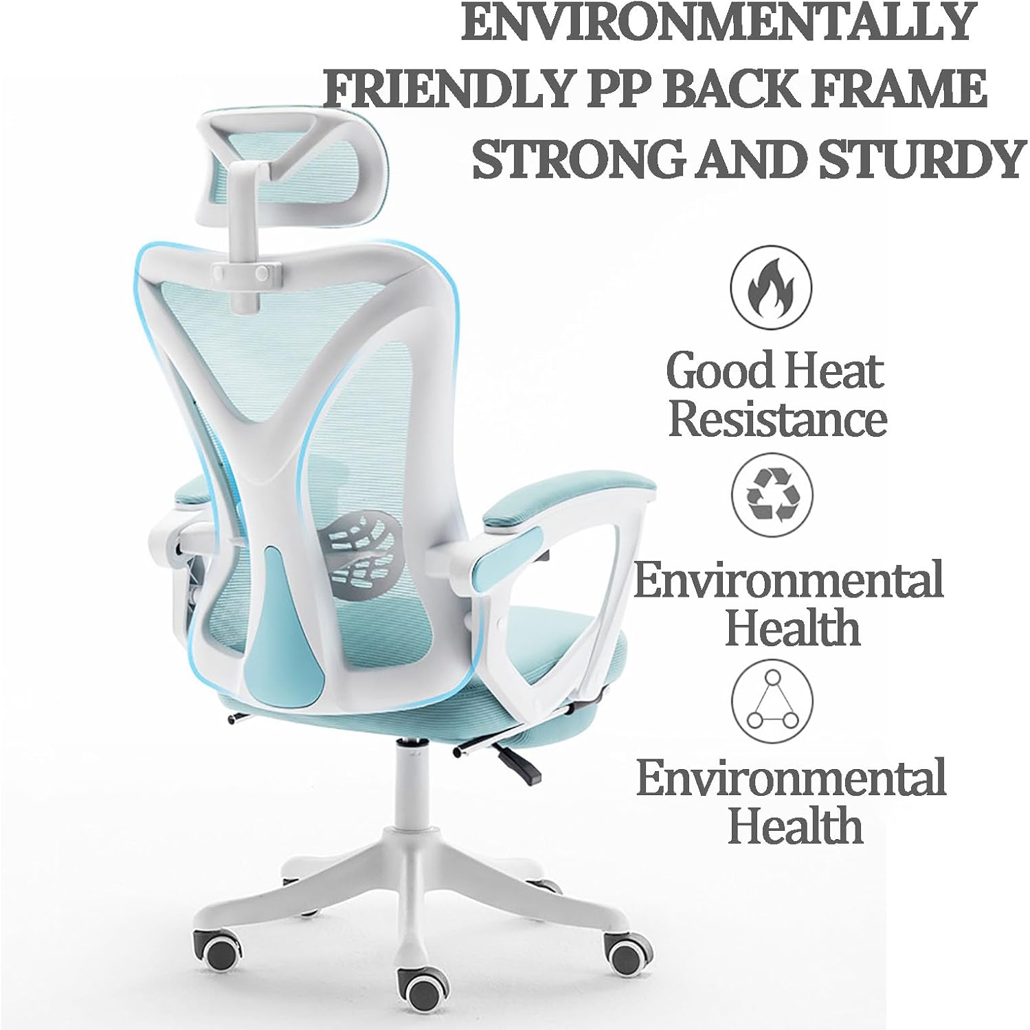 Big and Tall Gaming Chairs for Adults with Footrest Ergonomic Office Chair Computer Chair with Lumbar Support Swivel Seat Height Adjustable Computer Chair with Headrest 62x49x121cm Blue