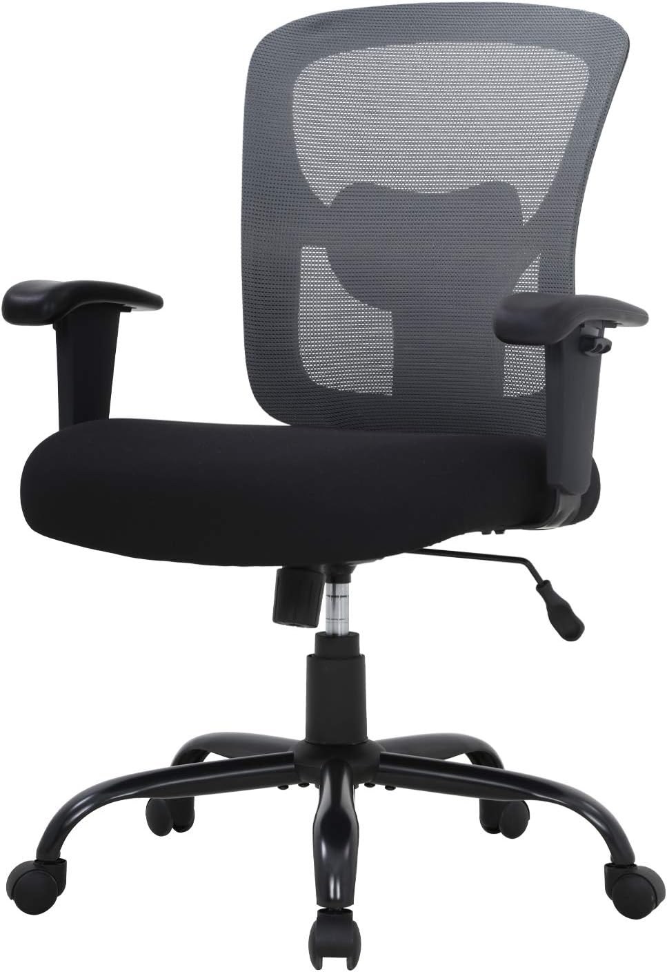BestOffice Big and Tall Office Chair 500lbs Desk Chair Mesh Computer Chair with Lumbar Support Wide Seat Adjust Arms Rolling Swivel High Back Task Executive Ergonomic Chair for Home Office (Grey)